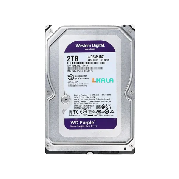 هارد 2 ترابایت بنفش اینترنال وسترن دیجیتال 3.5 اینچ مدل  Western Digital Internal Hard Drive 2 TB  Purple