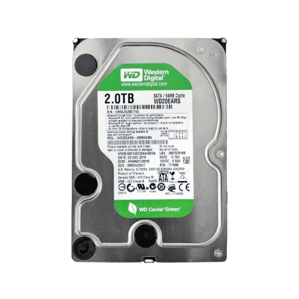 هارد 2 ترابایت سبز گرین اینترنال وسترن اصلی دیجیتال  3.5 اینچ مدل Western Digital Internal Hard Drive 2 TB Green