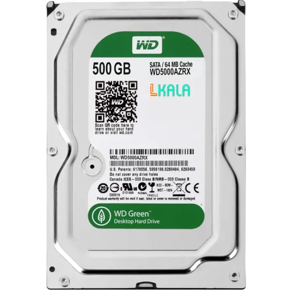 هارد 500 گیگ سبز اینترنال وسترن دیجیتال 3.5 اینچ مدل Western Digital Internal Hard Drive 500 Gig Green