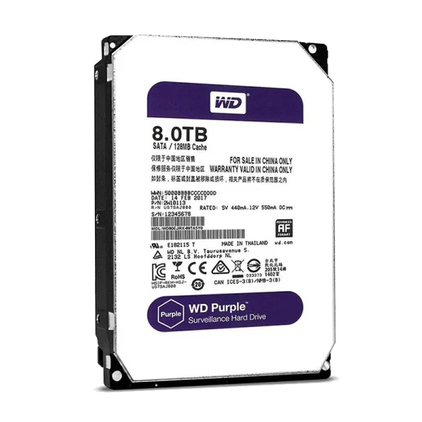 هارد 8 ترابایت بنفش اینترنال وسترن دیجیتال  3.5 اینچ مدل Western Digital Internal Hard Drive 8 TB Purple